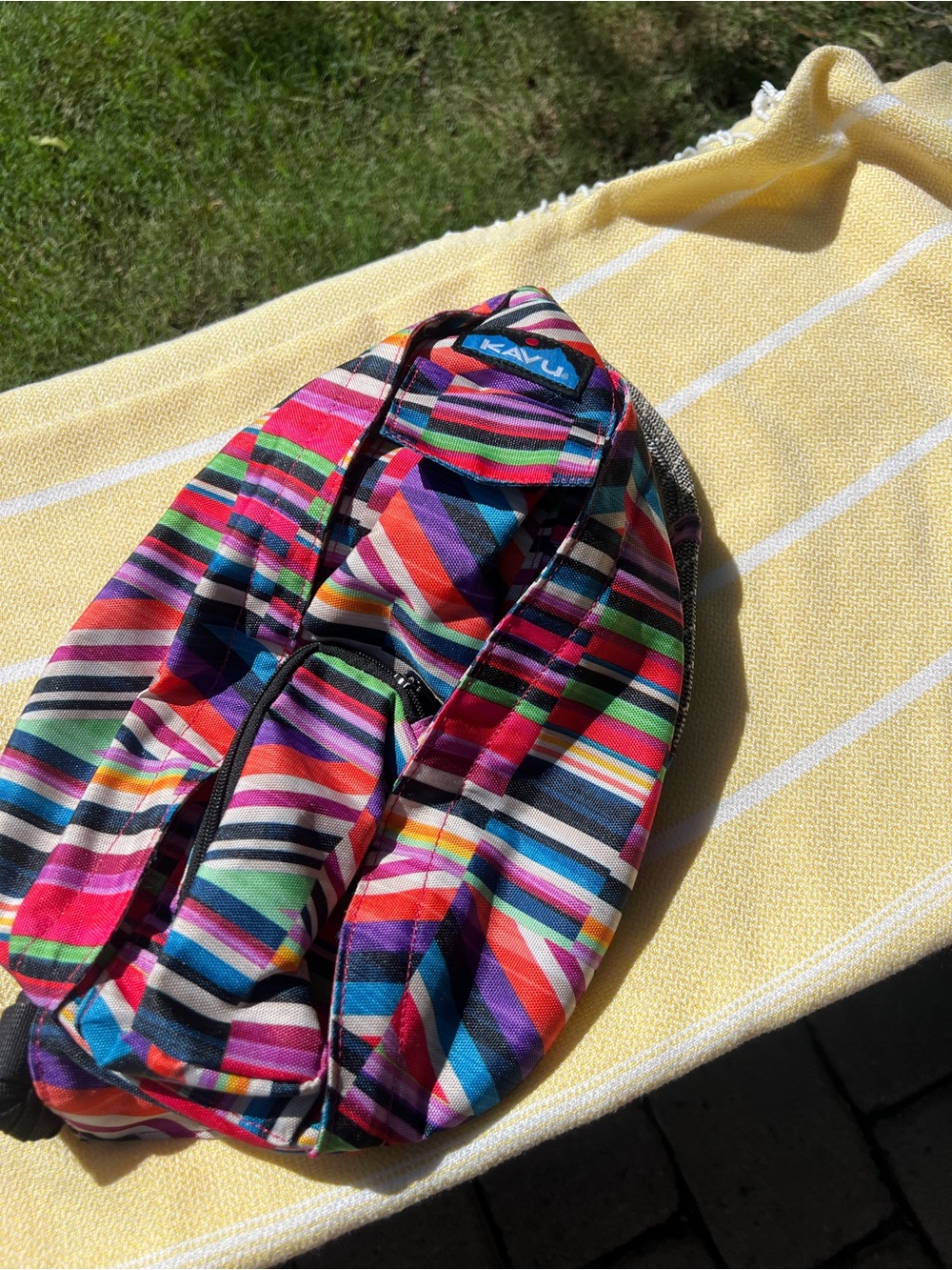 Kavu Bright Multicolor Striped Sling Pack - Picture 1 of 3